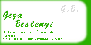 geza beslenyi business card